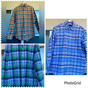 Ralph Lauren Polo Size Large Lot of 3 Classic Long Sleeve Shirts Men's Casual